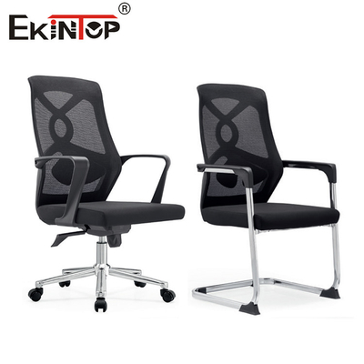 Cadeira de escritório de malha preta com almofada de assento de esponja Design moderno