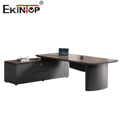 Mesa de escritório executivo de alta qualidade em estilo de negócios com armário lateral