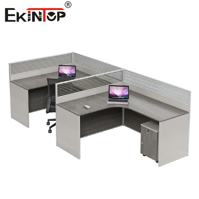 Estação de trabalho de escritório modular estilo comercial personalizável com material de madeira