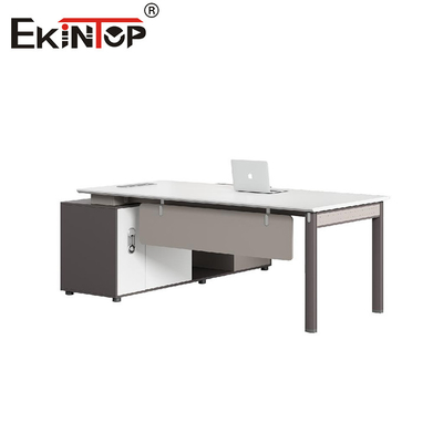 Escritório executivo personalizável de estilo industrial com armário de armazenamento