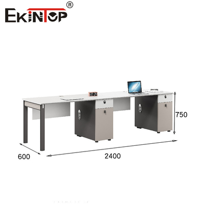 Estação de trabalho de escritório modular de estilo contemporâneo de vários assentos com telas de privacidade