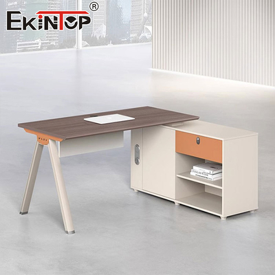 Mesa de escritório em forma de L de cor de noz de alta qualidade em estilo moderno
