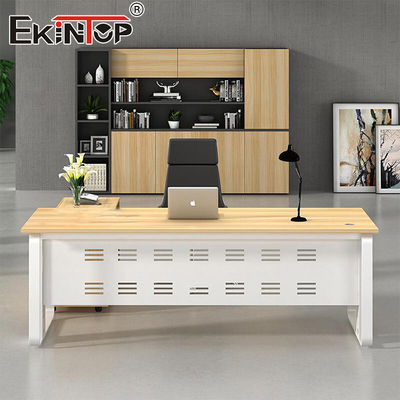 Escritório de madeira resistente gerente de mesa designer de mesa para escritório