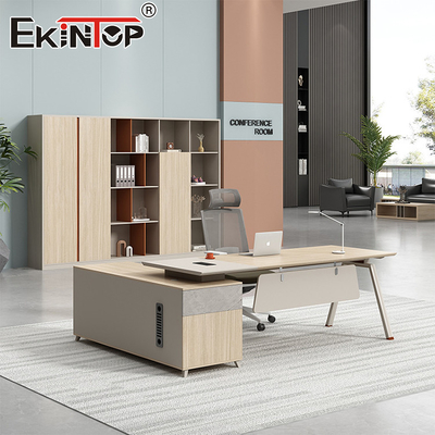 Escritório executivo de estilo comercial Escritório de escrita grande em Walnut Wood