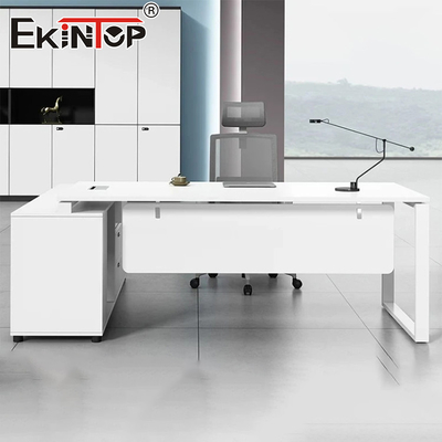 Mesa de escritório de estilo comercial branca de madeira Mesa de reuniões Mesa moderna