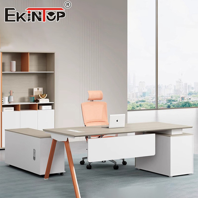 Mesa de escritório moderna Escritório de escritório executivo ergonômico Mobiliário de escritório modular de madeira