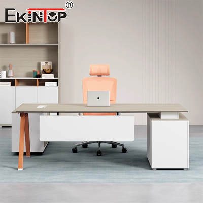 Mesa de escritório moderna Escritório de escritório executivo ergonômico Mobiliário de escritório modular de madeira