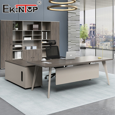 Escritório de computador moderno em forma de L Escritório de escritório modular Gerente de mobiliário Mesa executiva