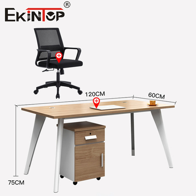Design de mesa de escritório de estilo moderno com pernas de metal