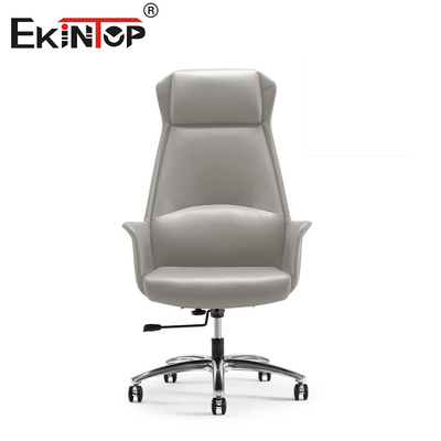 Cadeira de escritório de couro castanho confortável Mobiliário de estilo clássico Cadeira de desenho ergonômica