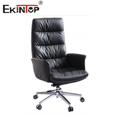 Cadeira de escritório de couro PU preto Mobiliário de escritório de design Casa Cadeira de escritório