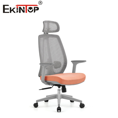 Cadeira de escritório giratória ergonômica moderna com almofada de apoio de braço PU