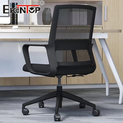 Cadeiras ergonómicas de malha giratória ajustável com rodas Cadeira de escritório resistente