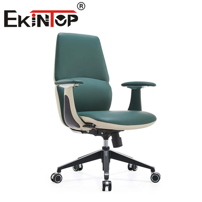 Cadeira executiva de couro verde de escritório ergonômica ajustável Cadeira de escritório resistente