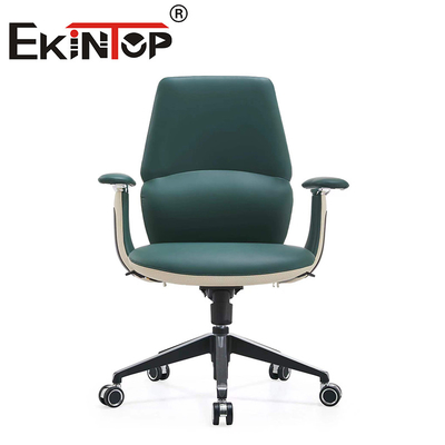 Cadeira executiva de couro verde de escritório ergonômica ajustável Cadeira de escritório resistente