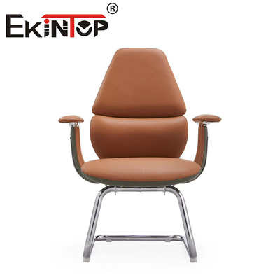 Modern Executive Leather Arm Ergonomic Brown PU Leather Office Chair Cadeiras de clube de couro