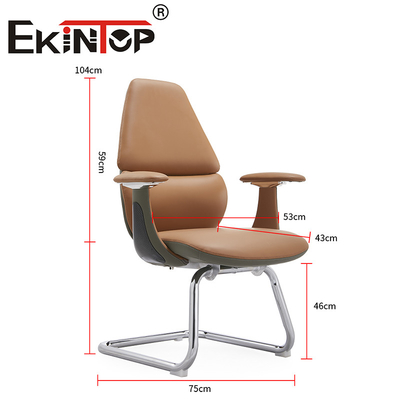 Modern Executive Leather Arm Ergonomic Brown PU Leather Office Chair Cadeiras de clube de couro
