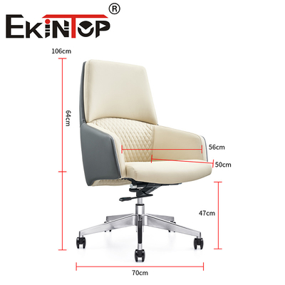 Cadeira de escritório de couro executivo ergonômico giratório