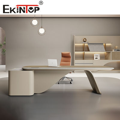 Ekintop Modern L-shape Executive Office CEO Wooden Office Desks