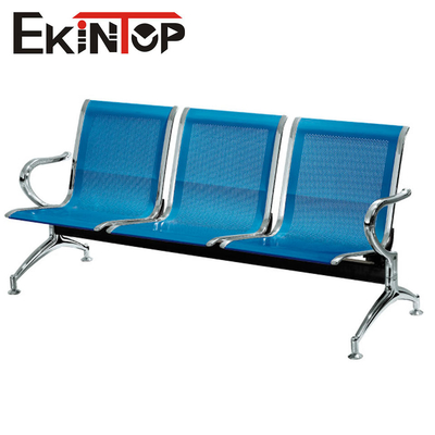 Cadeiras inoxidáveis da recepção do metal, cadeira em tandem de 3 Seater para o banco público Salão