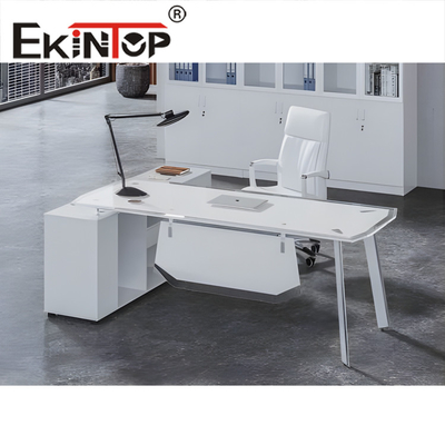 Mesa de escritório moderna de vidro temperado grande mesa de vidro retangular SGS