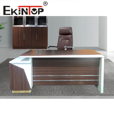 Mesa de escritório em forma de L OEM ODM Mesa de escritório executiva de madeira de carvalho