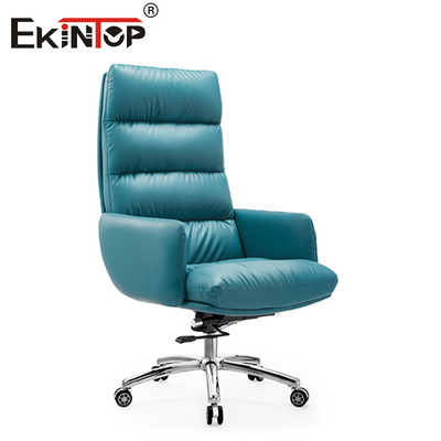 Poltrona de Couro Moderno Azul Falsos Design Elegante para Espaços Contemporâneos