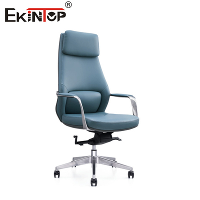 Cadeira de couro PU azul elegante e elegante para uma estética de escritório impressionante