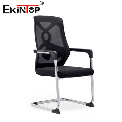 Cadeira de escritório de malha preta com almofada de assento de esponja Design moderno