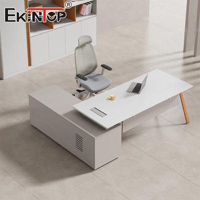Escritório branco de design moderno de alta qualidade com armário de armazenamento Escritório de madeira de acácia
