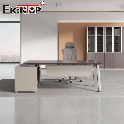 Estilos industriais Quadro de metal Escritório Gestor Mesa Mesa Mesa Mesa Acacia Mesa de madeira