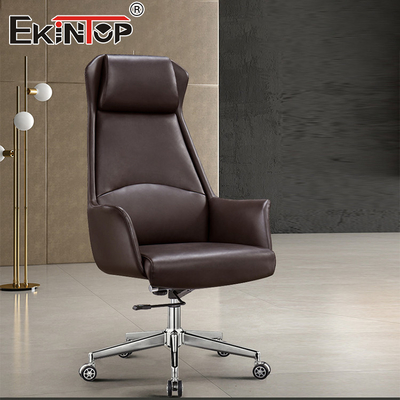 Cadeira de escritório de couro de estilo moderno de design ergonômico Cadeira de desenho