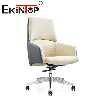 Cadeira de escritório de couro executivo ergonômico giratório