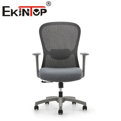 Cadeira de escritório ergonômica moderna de tecido giratório confortável por atacado, cadeira de trabalho em malha
